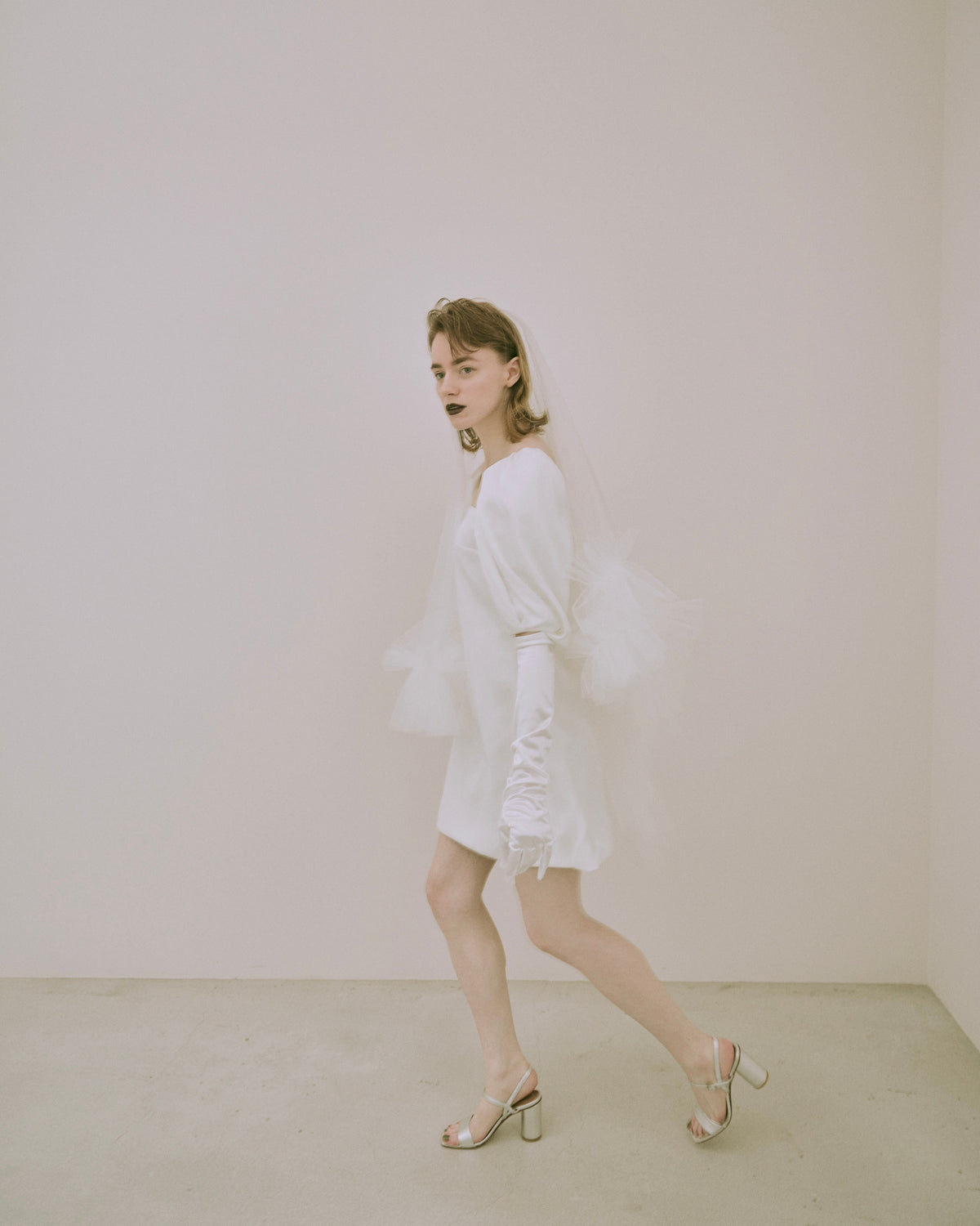 Puff-Sleeve Mini Dress