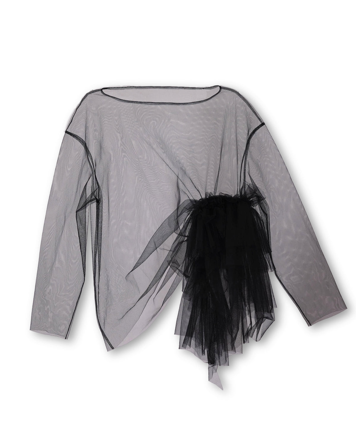 Tulle Asymmetric Drape Top