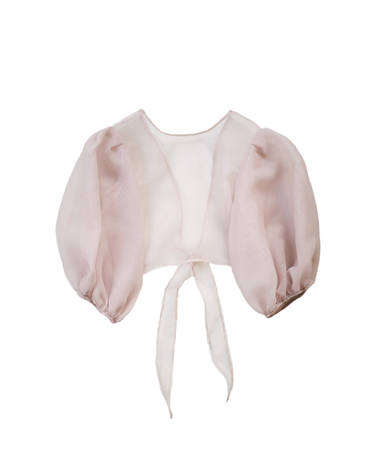 Organza Balloon-Sleeve Top