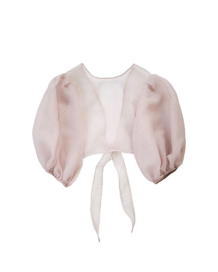Organza Balloon-Sleeve Top