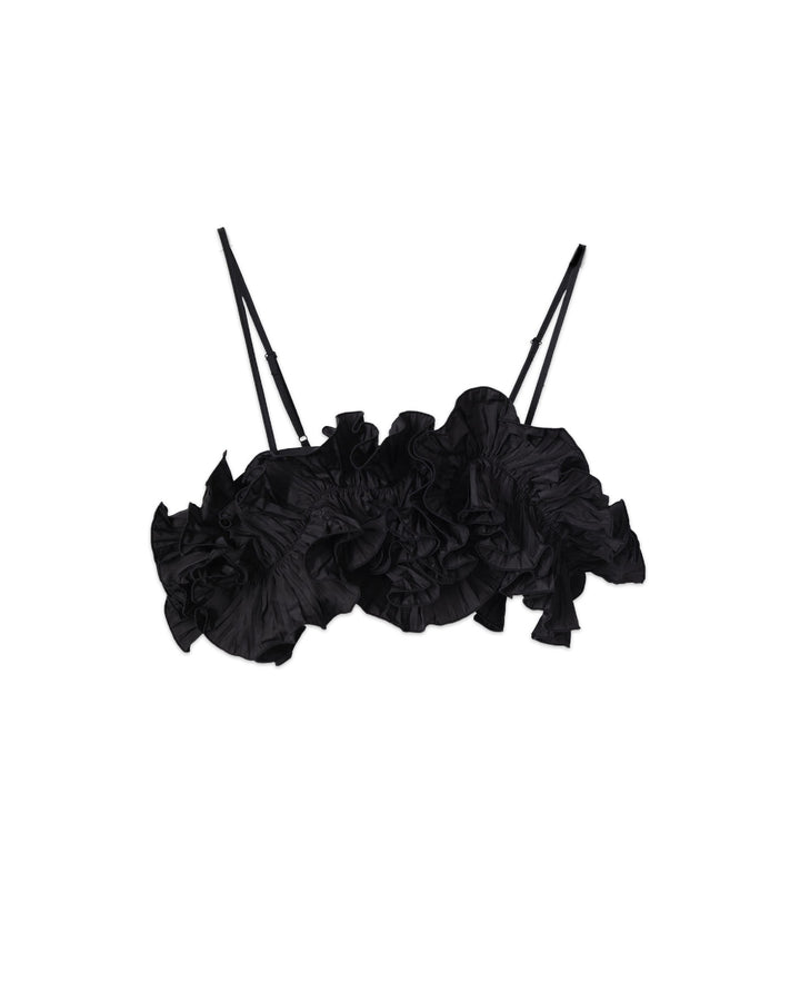 Taffeta Pleated Motif Bustier