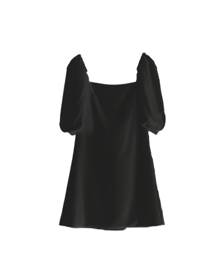 Puff-Sleeve Mini Dress