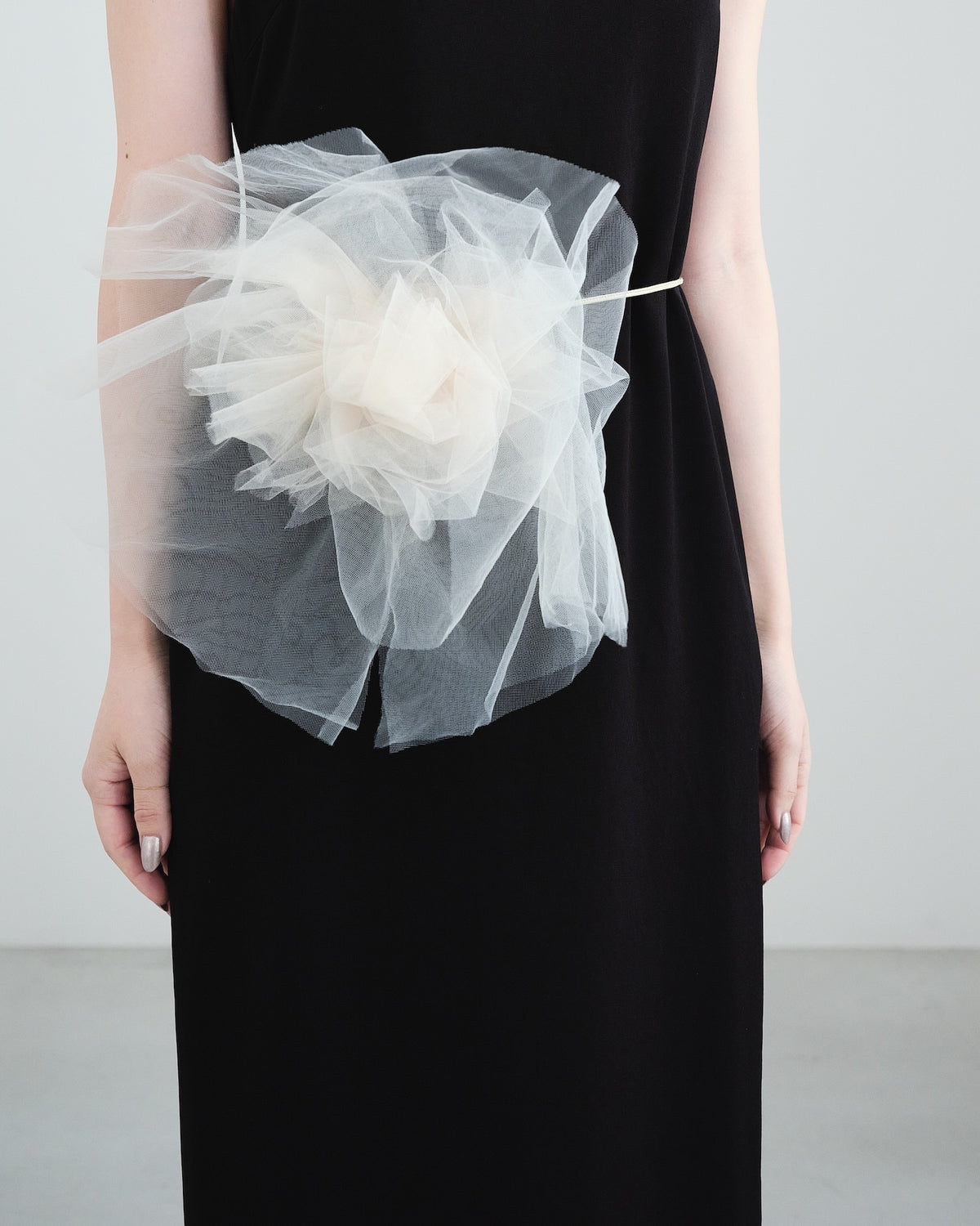 Tulle Flower-Motif Necklace