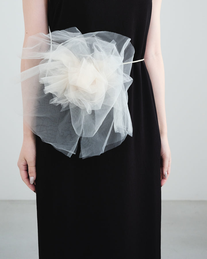 Tulle Flower-Motif Necklace