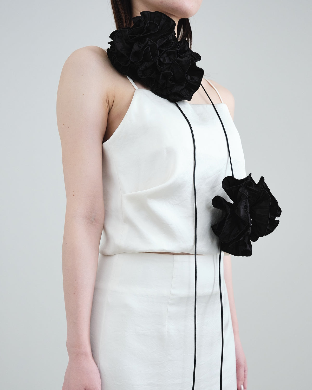Taffeta Flower-Ball Necklace