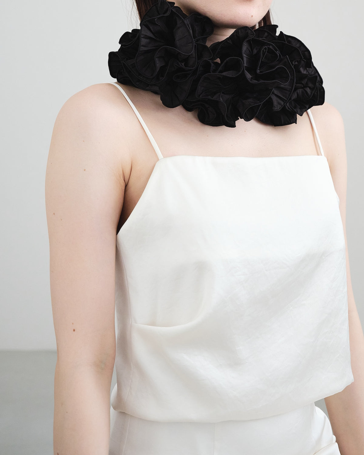 Taffeta Flower-Ball Necklace