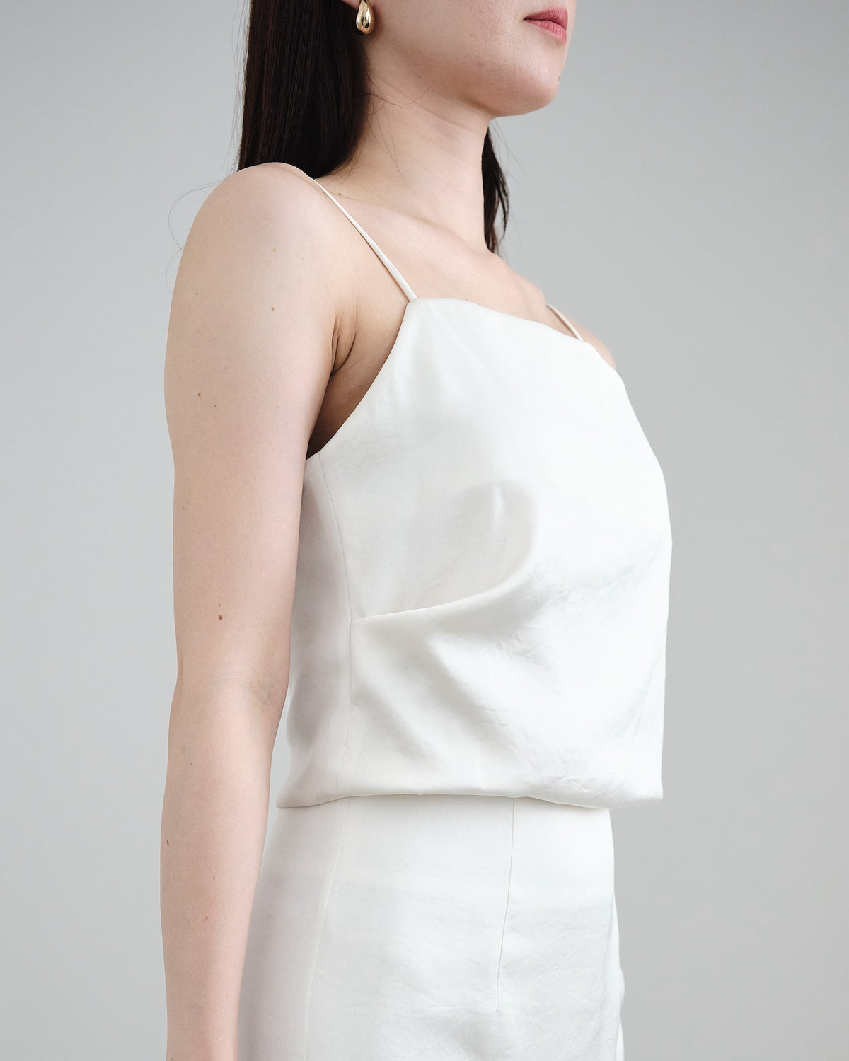 Satin Side-Tuck Top