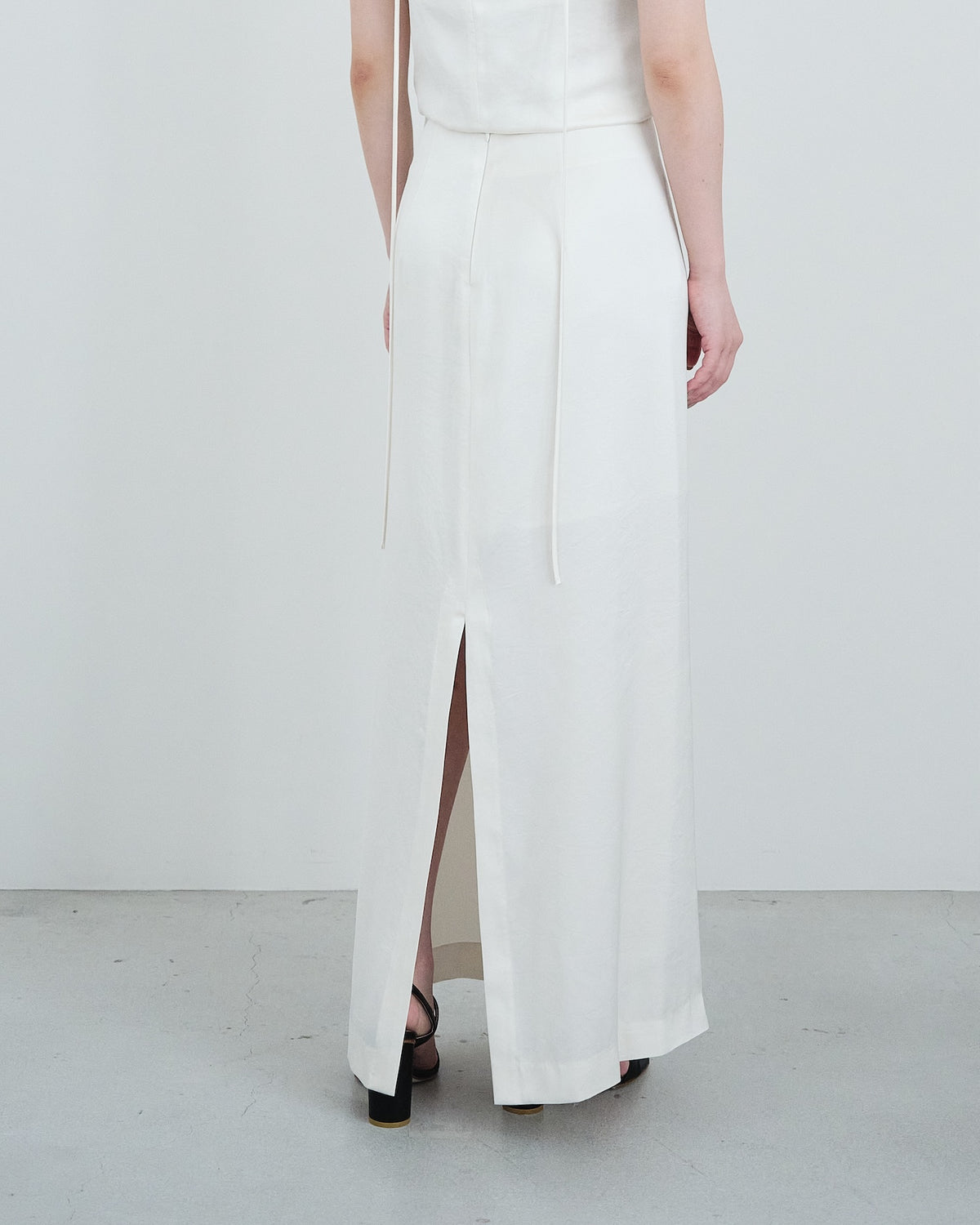 Satin Straight Maxi Skirt