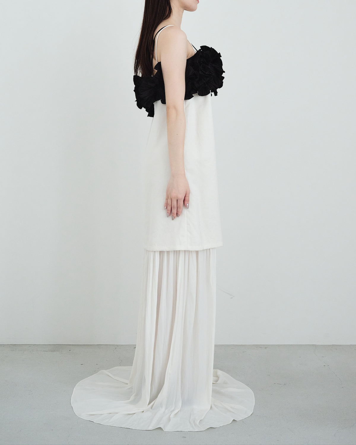 Taffeta Pleated Motif Bustier