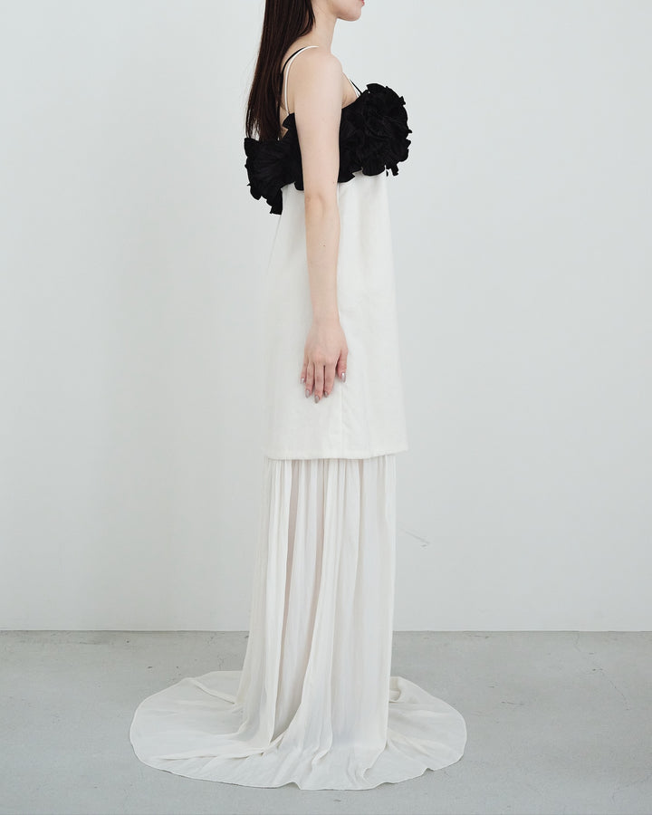 Taffeta Pleated Motif Bustier