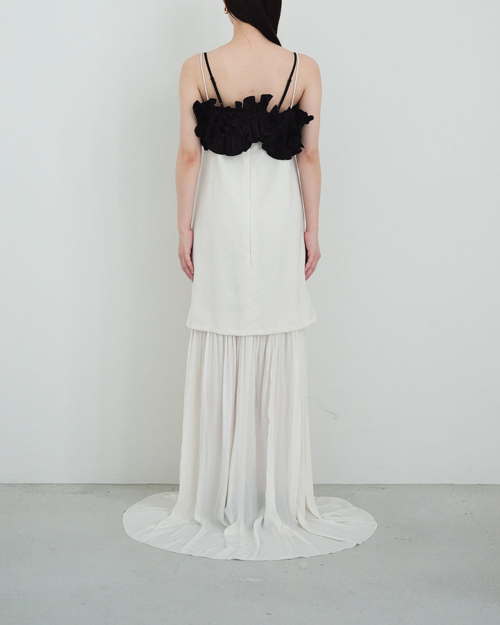 Taffeta Pleated Motif Bustier