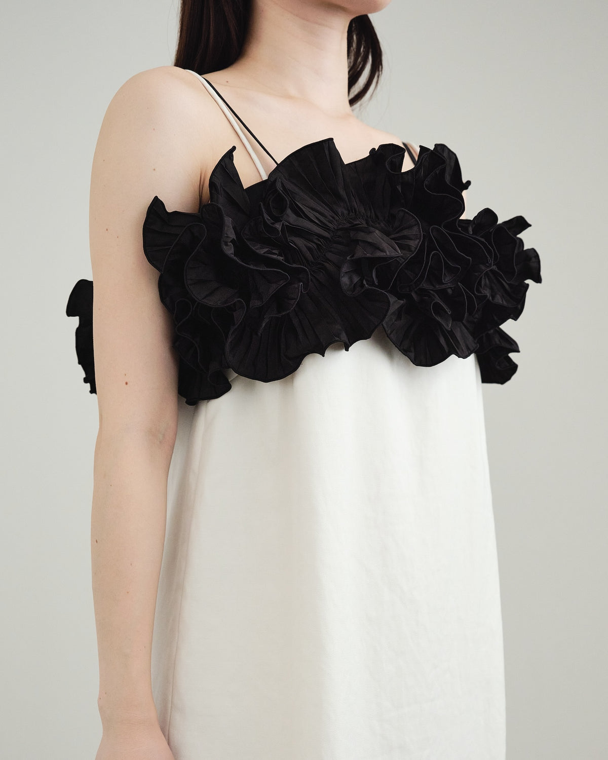 Taffeta Pleated Motif Bustier