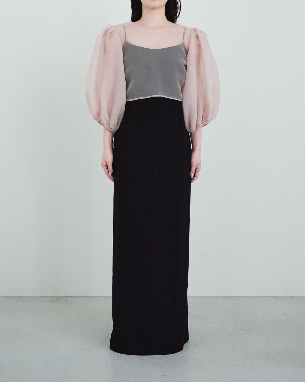 Organza Balloon-Sleeve Top