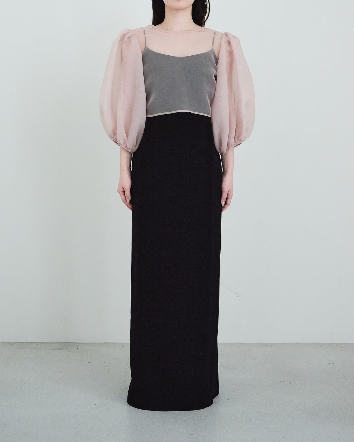 Organza Balloon-Sleeve Top