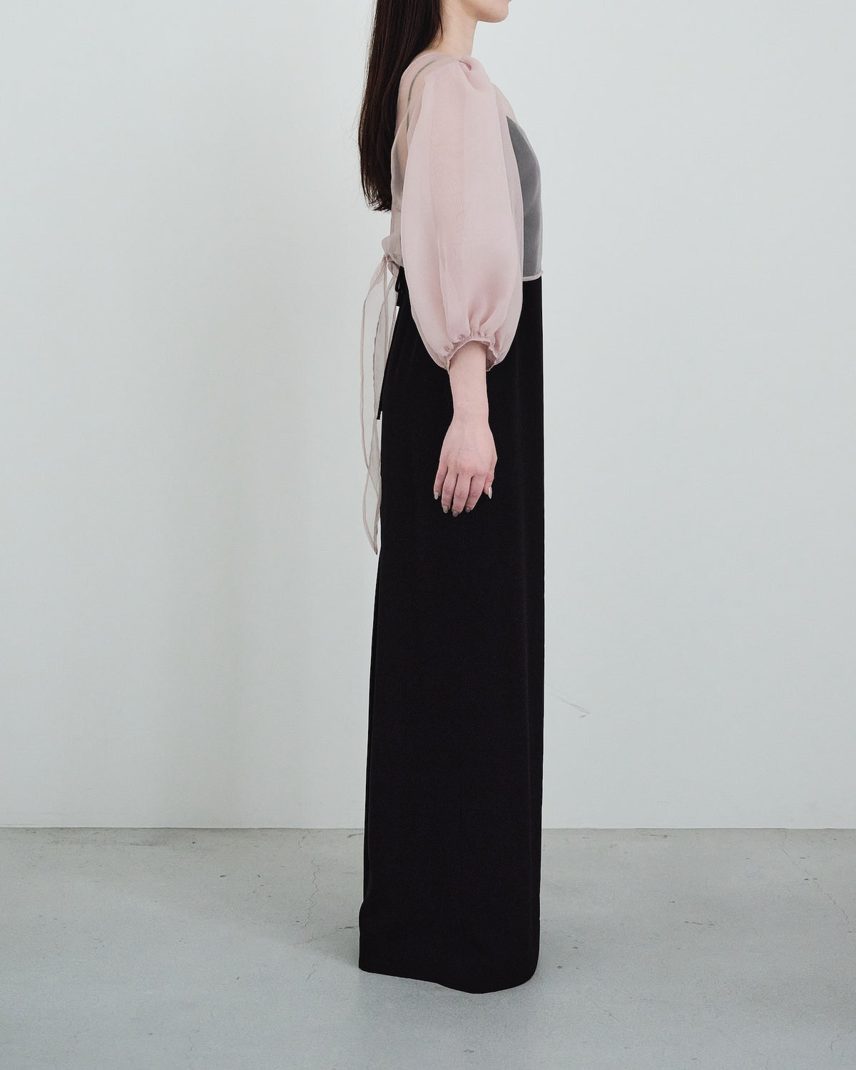Organza Balloon-Sleeve Top