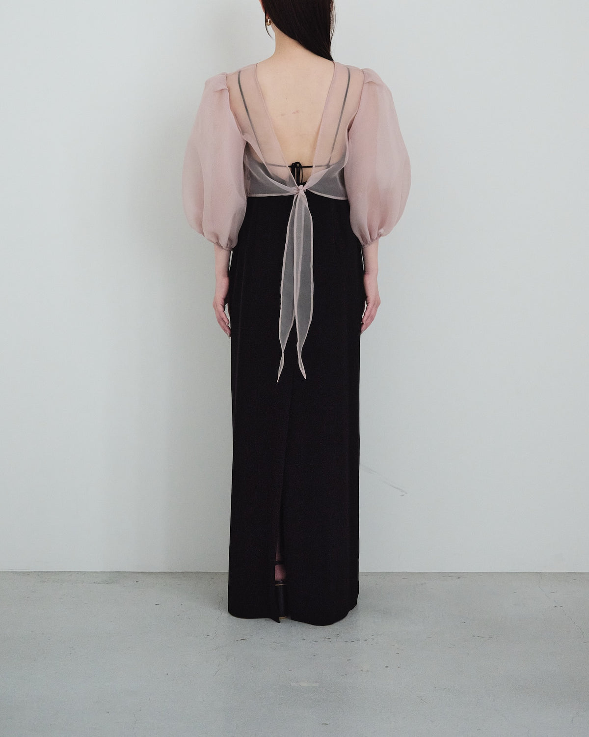 Organza Balloon-Sleeve Top