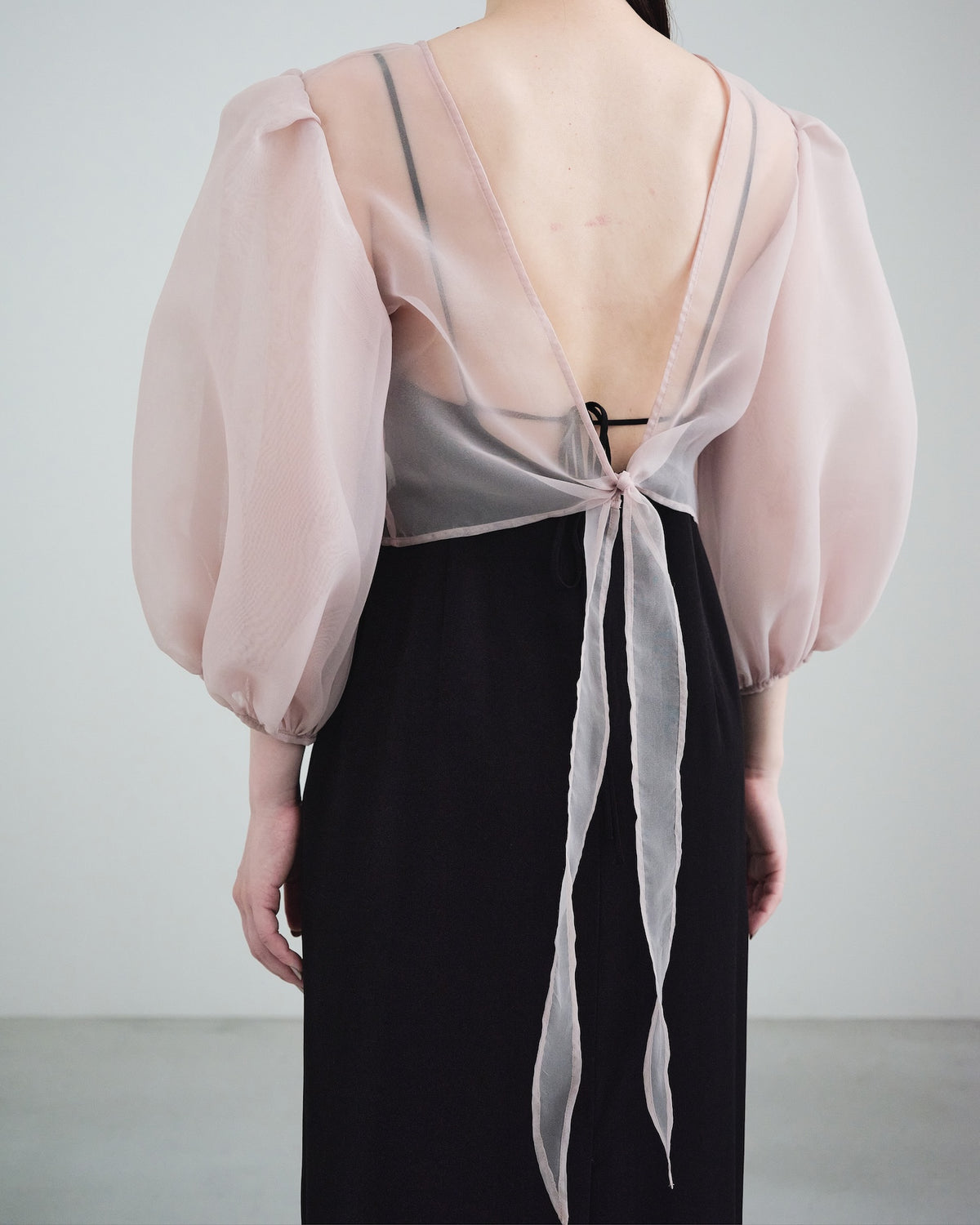 Organza Balloon-Sleeve Top