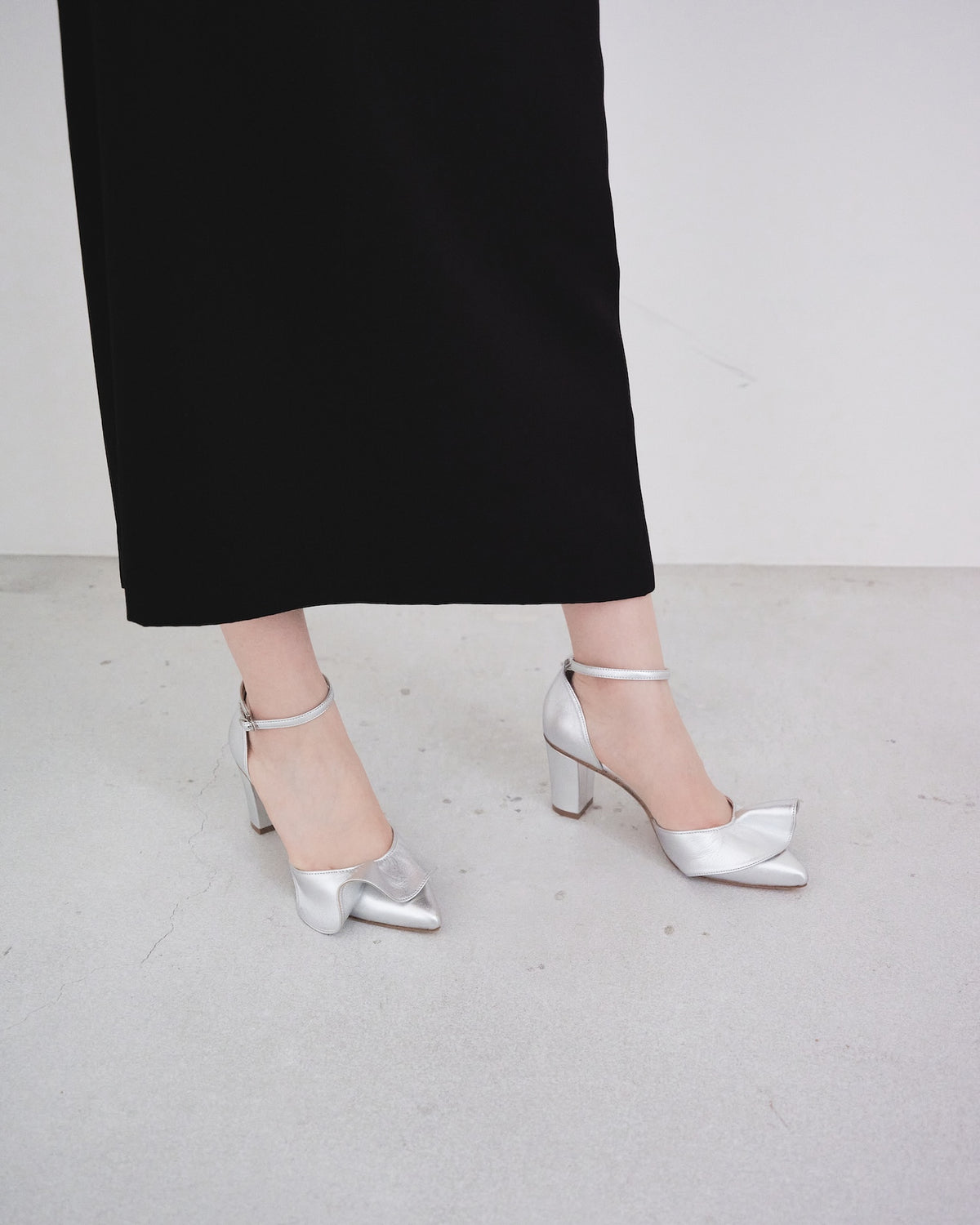 Ruffle Pointed-Toe Pumps