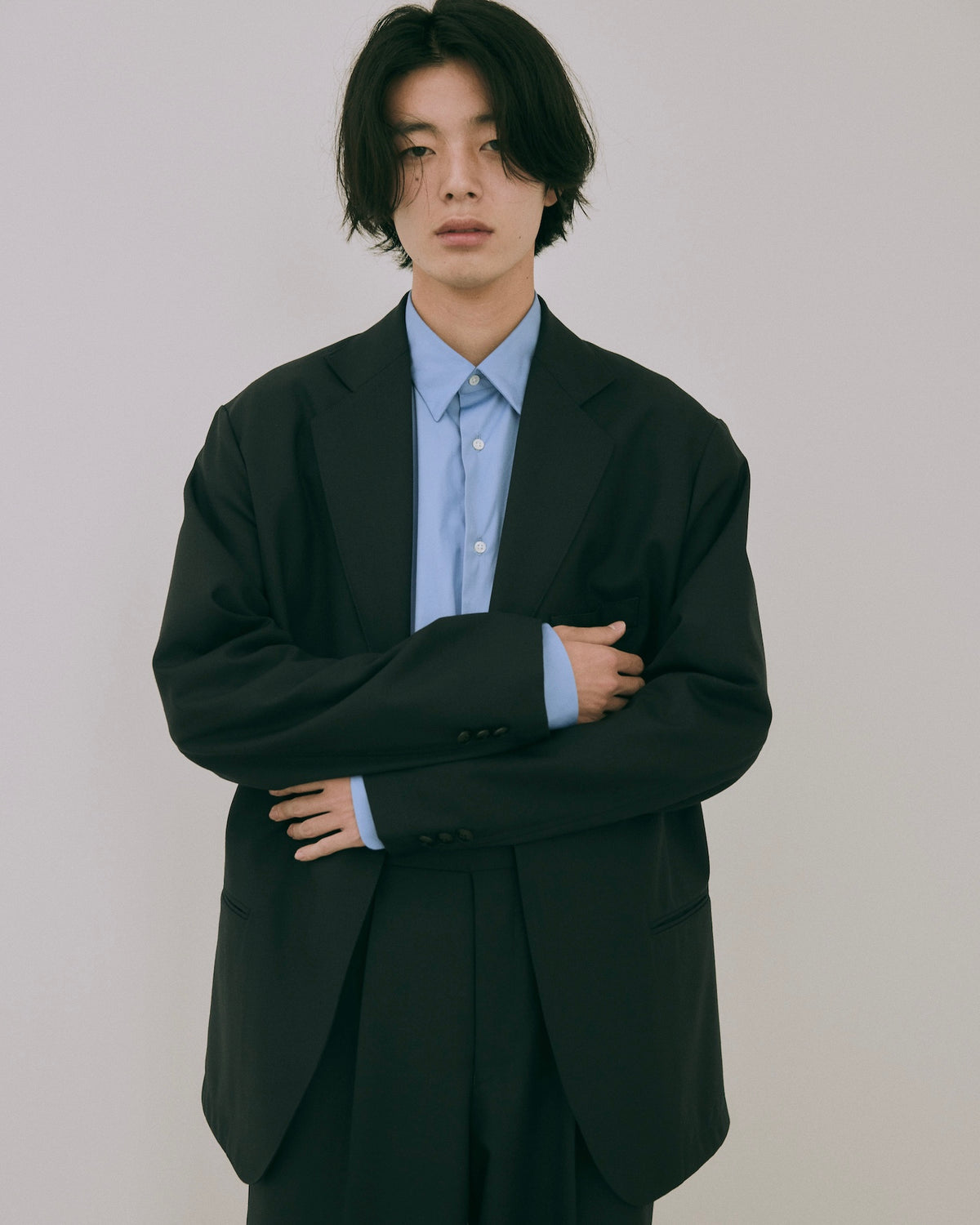 High-Twist Bishu Wool Single-Breasted Jacket