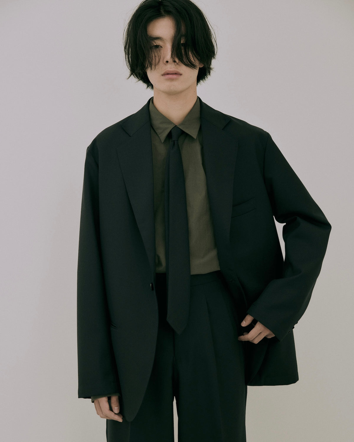 High-Twist Bishu Wool Single-Breasted Jacket