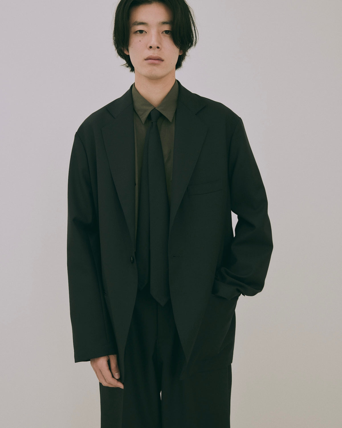 High-Twist Bishu Wool Single-Breasted Jacket