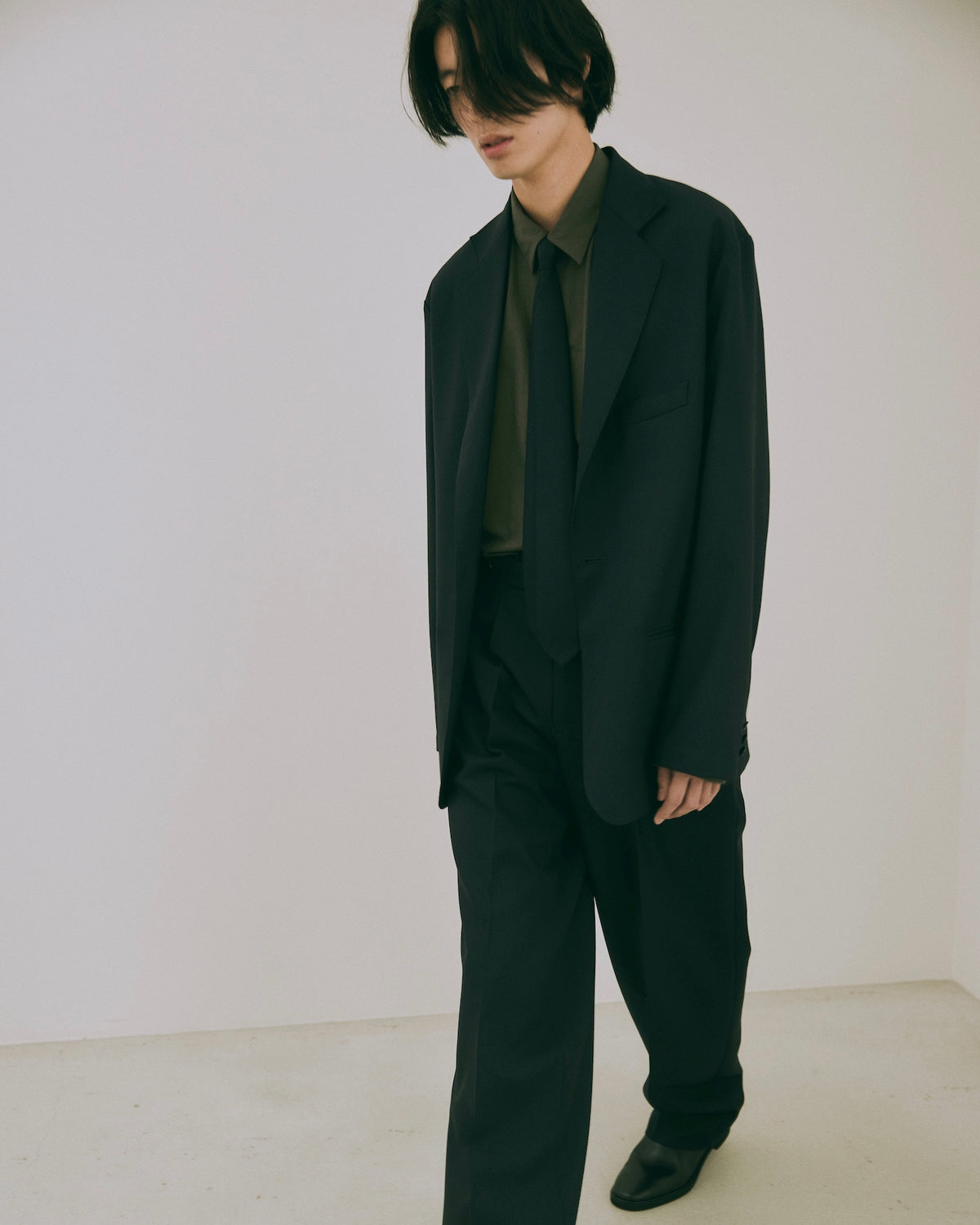 High-Twist Bishu Wool Single-Breasted Jacket