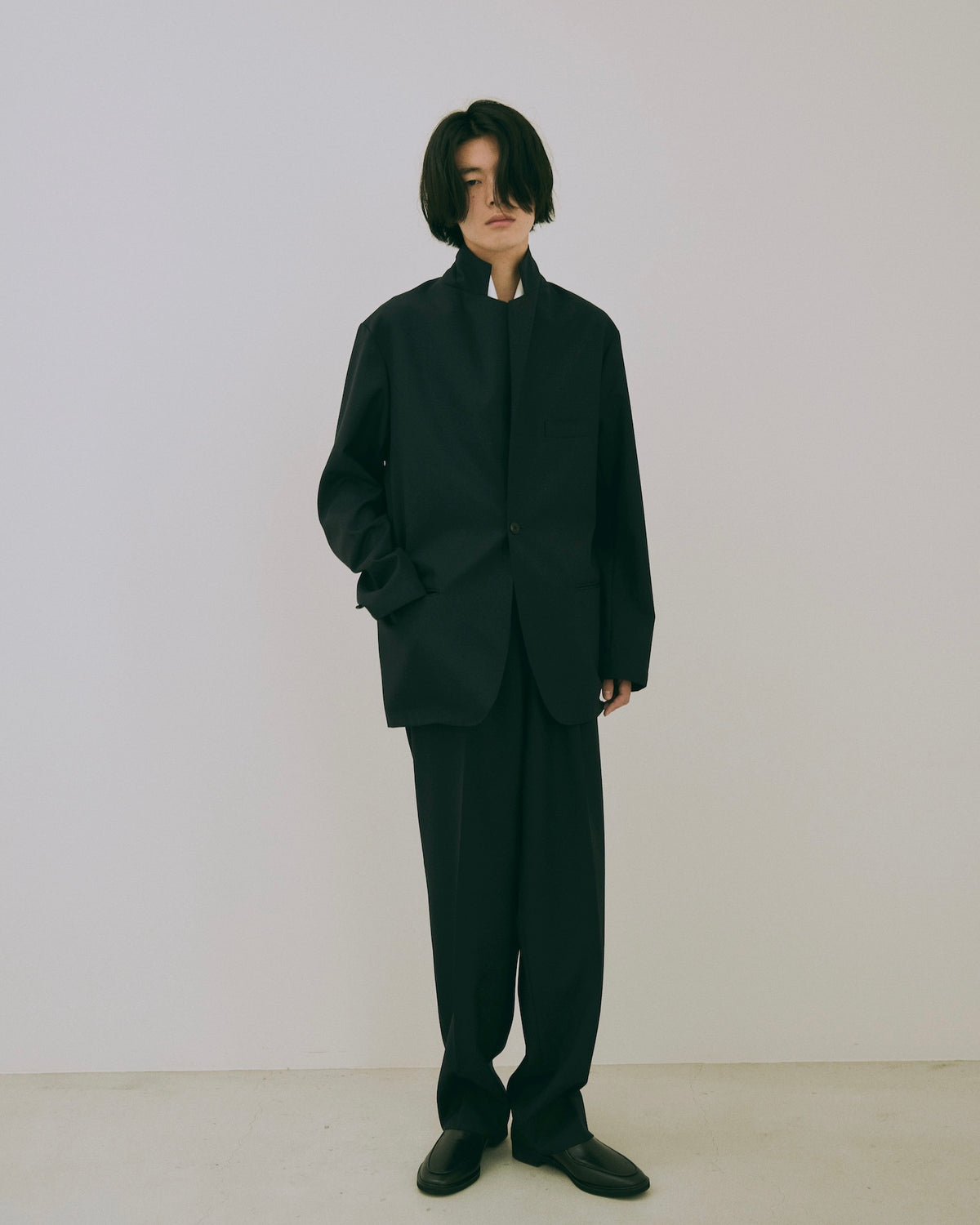High-Twist Bishu Wool Single-Breasted Jacket