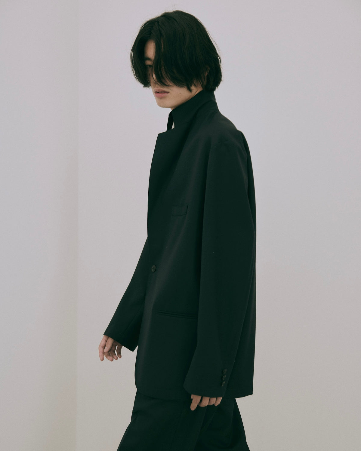 High-Twist Bishu Wool Double-Breasted Jacket
