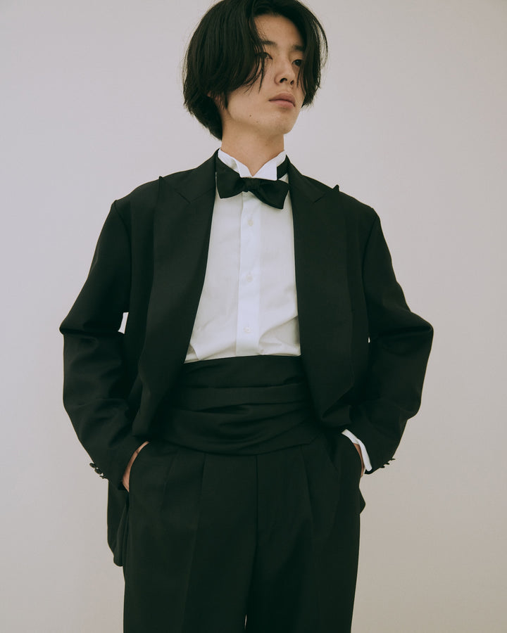 High-Twist Bishu Wool Double-Breasted Jacket