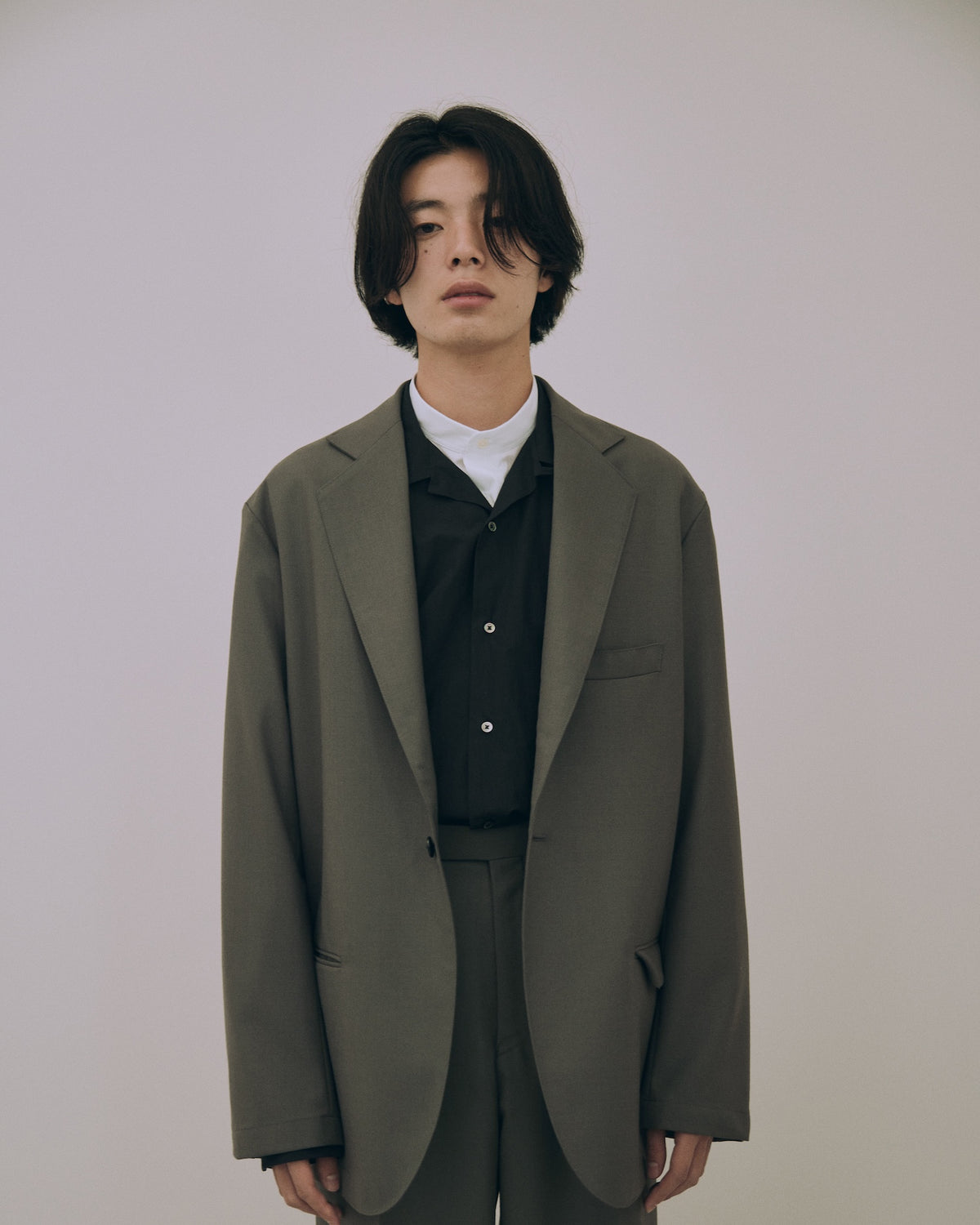 High-Twist Bishu Wool Single-Breasted Jacket