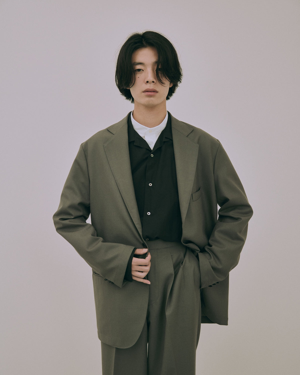 High-Twist Bishu Wool Single-Breasted Jacket