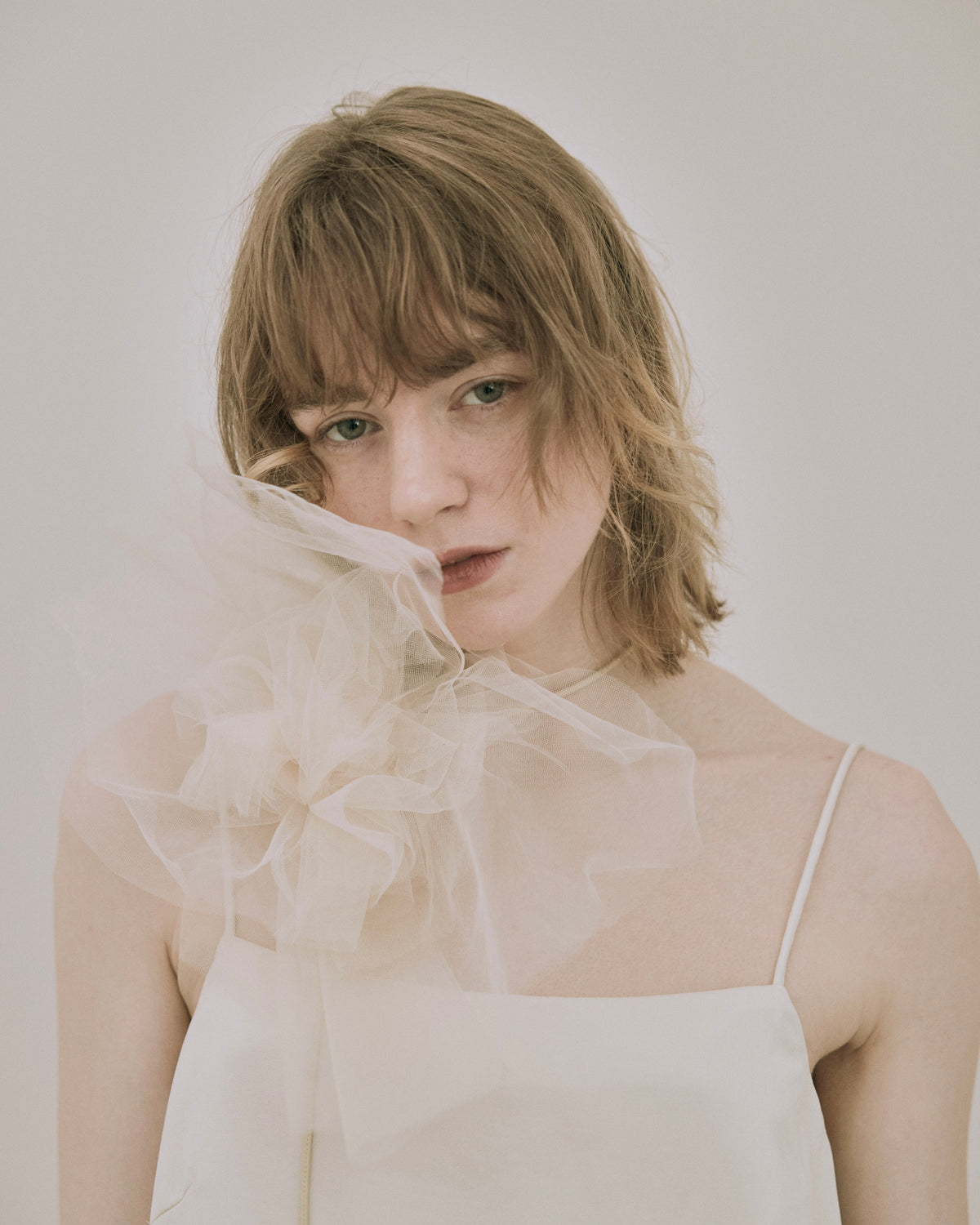 Tulle Flower-Motif Necklace