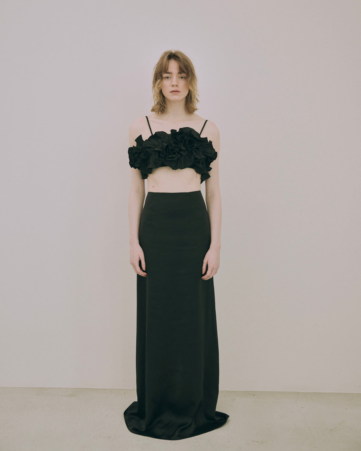 Taffeta Pleated Motif Bustier