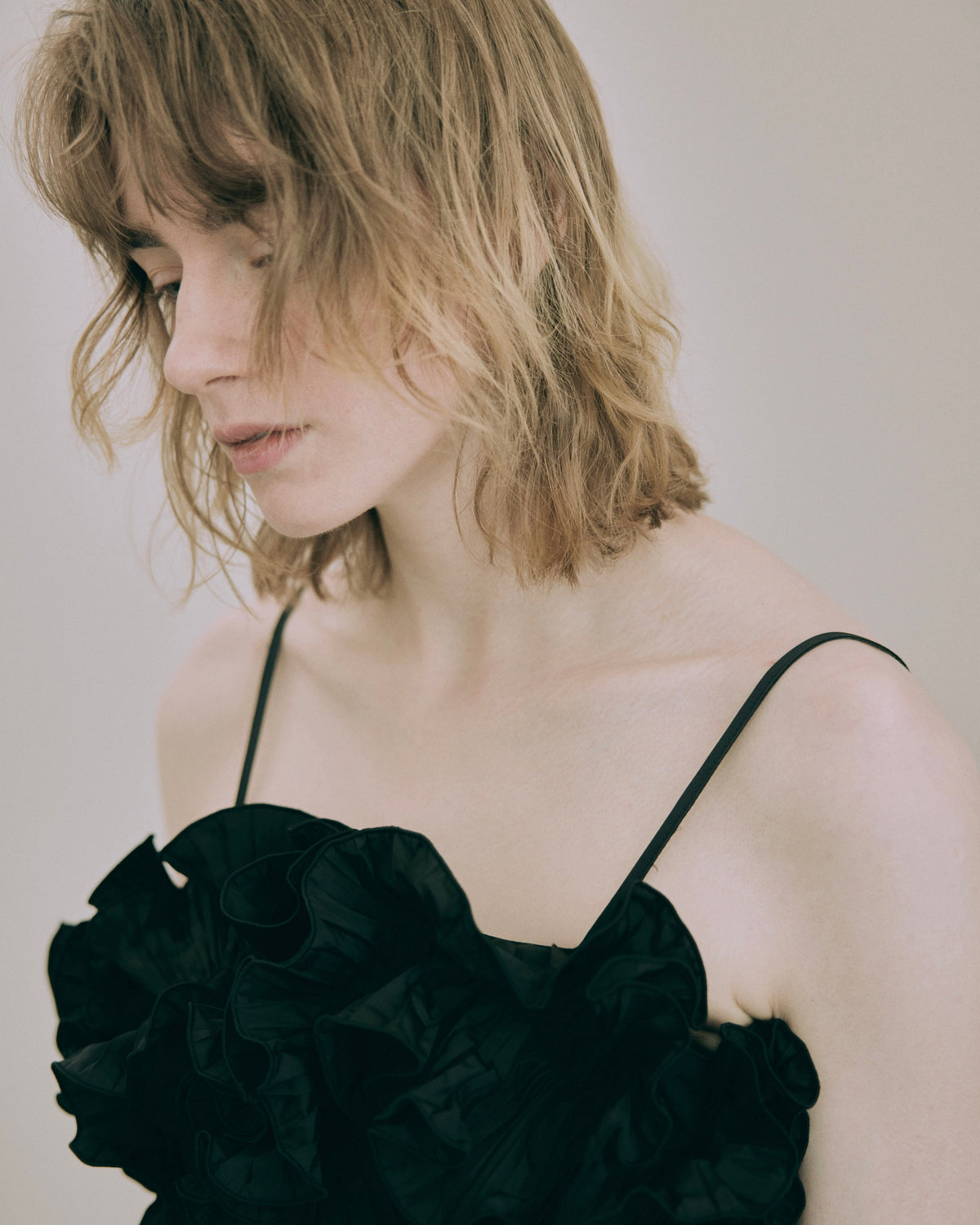 Taffeta Pleated Motif Bustier