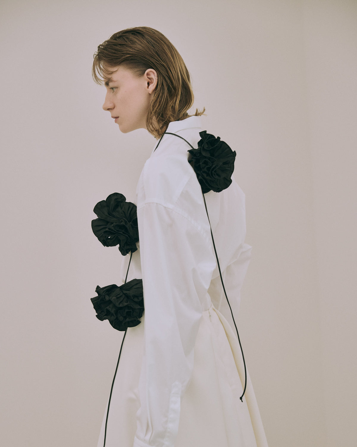 Taffeta Flower-Ball Necklace