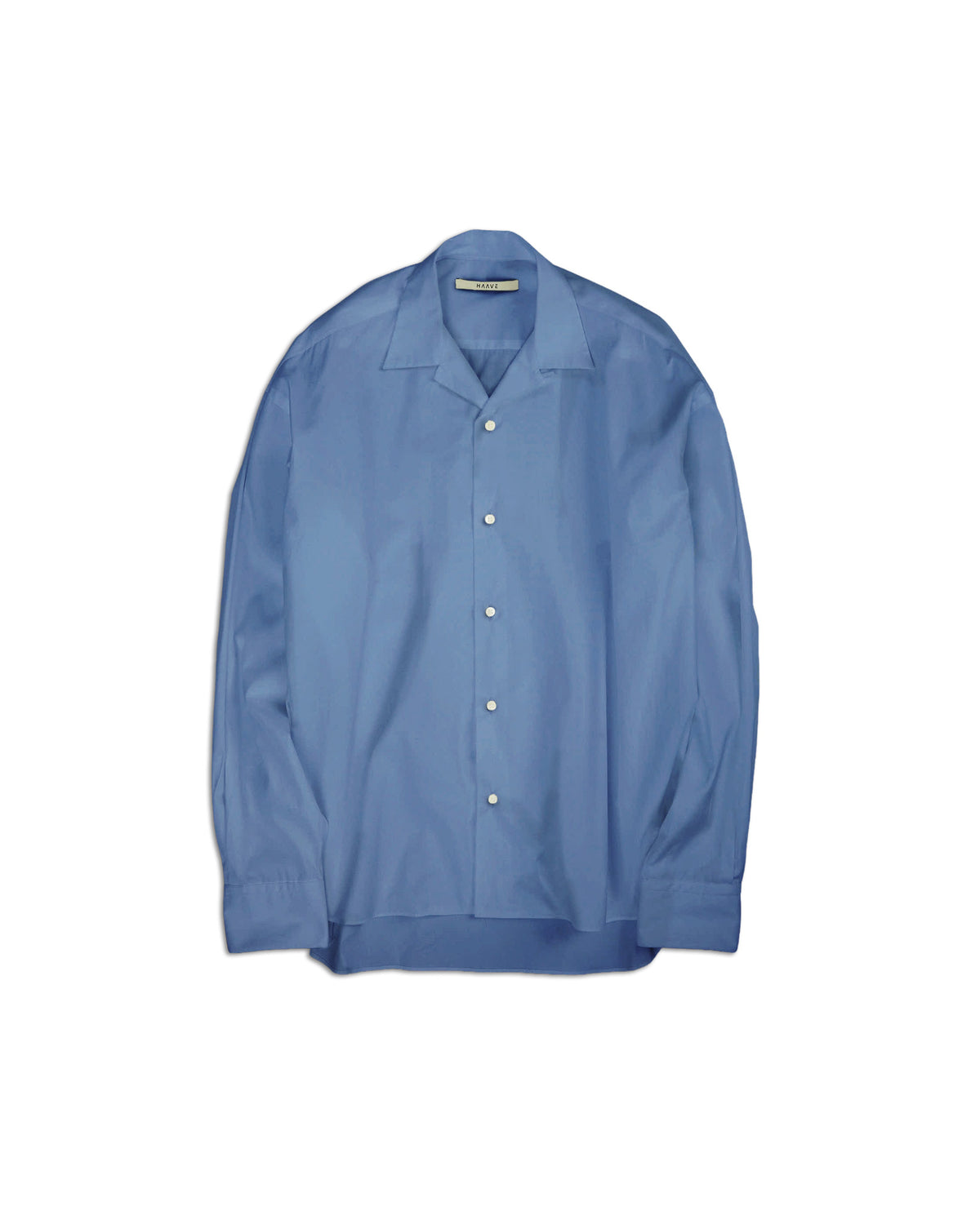 Suvin Giza Cotton Poplin Open-Collar Shirt