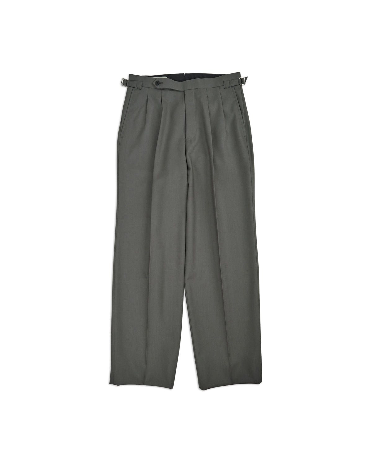 High-Twist Bishu Wool Double-pleated trousers
