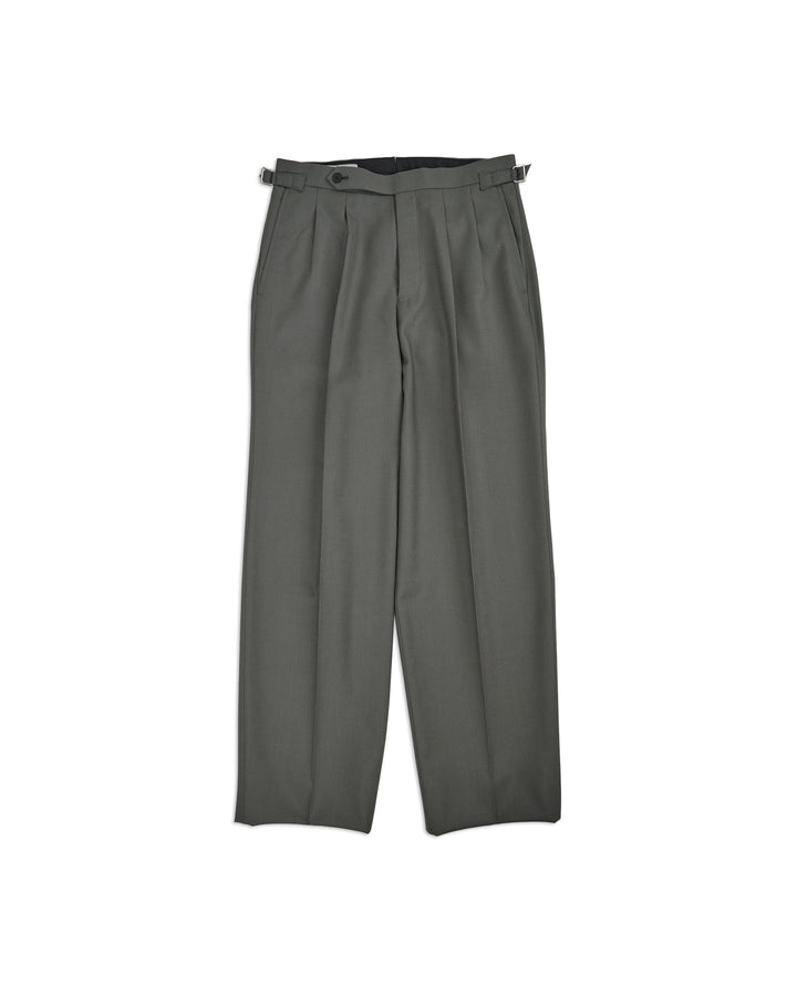 High-Twist Bishu Wool Double-pleated trousers