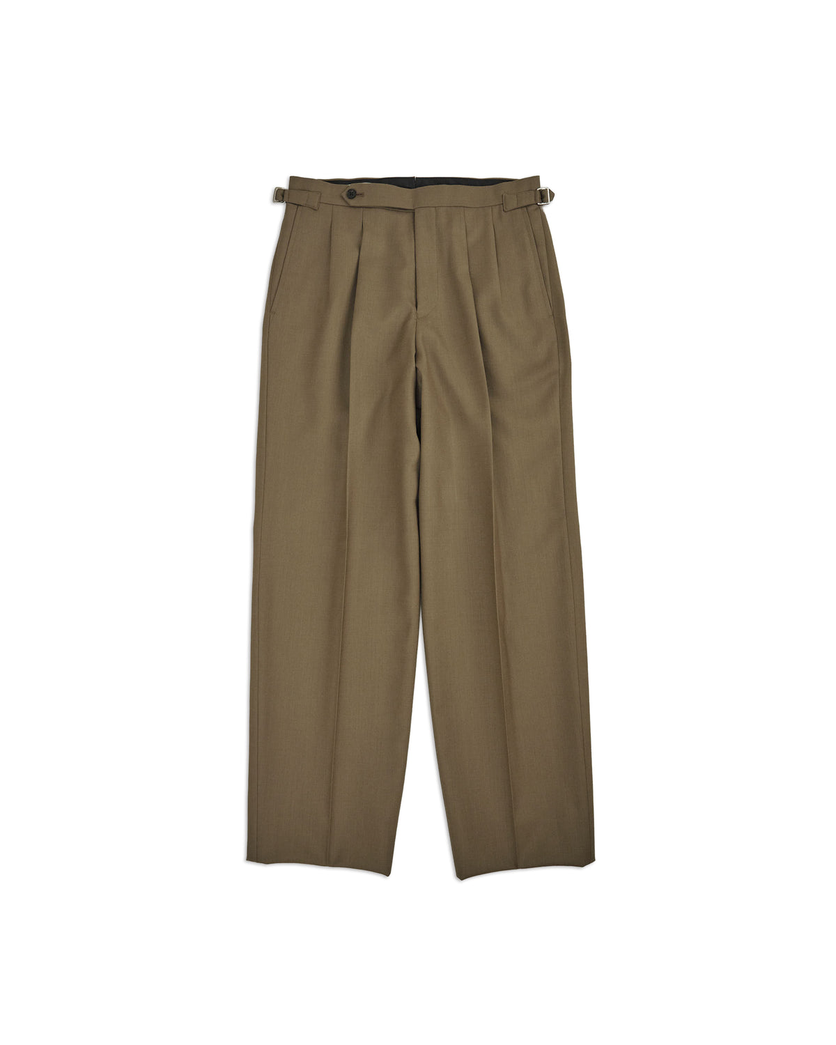 High-Twist Bishu Wool Double-pleated trousers