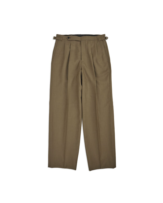 High-Twist Bishu Wool Double-pleated trousers