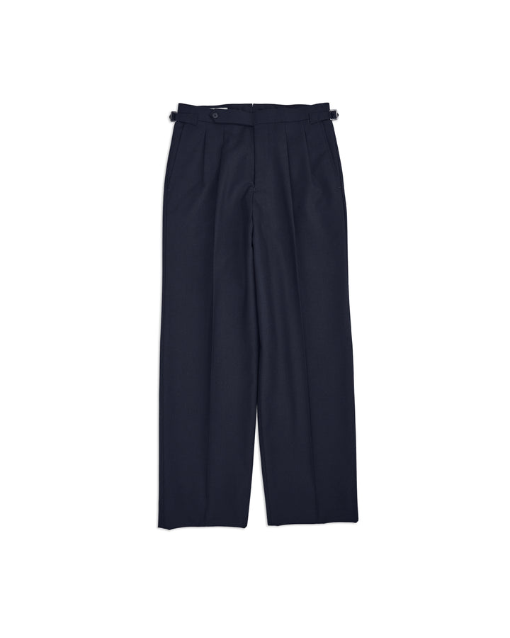 High-Twist Bishu Wool Double-pleated trousers