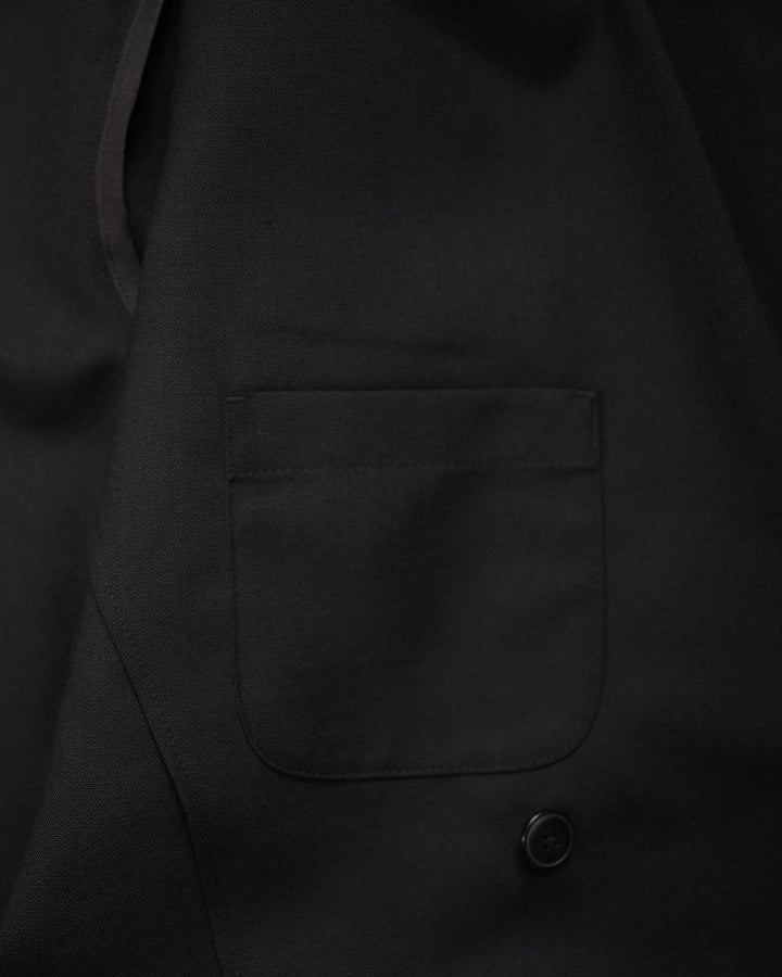 High-Twist Bishu Wool Double-Breasted Jacket