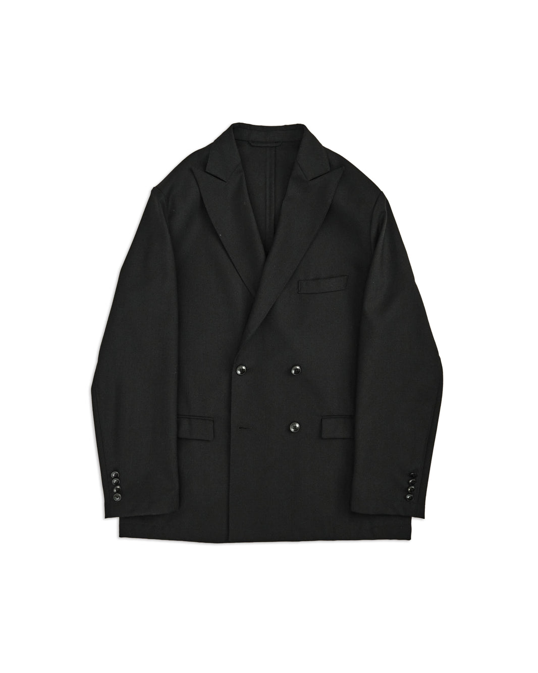 High-Twist Bishu Wool Double-Breasted Jacket