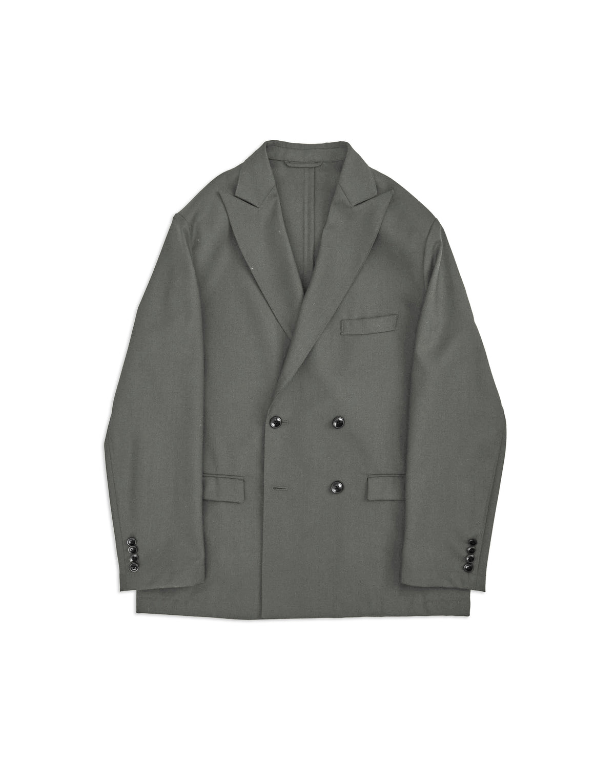 High-Twist Bishu Wool Double-Breasted Jacket