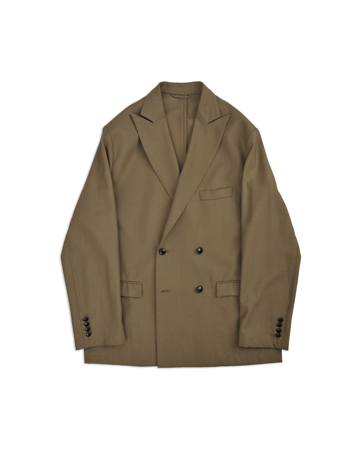 High-Twist Bishu Wool Double-Breasted Jacket