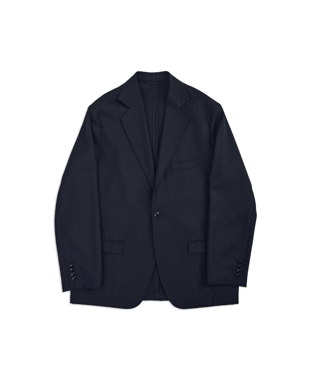 High-Twist Bishu Wool Single-Breasted Jacket
