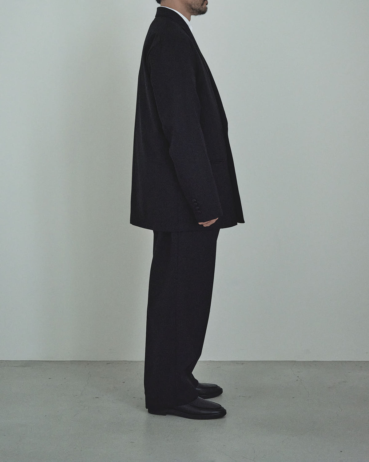 High-Twist Bishu Wool Double-Breasted Jacket