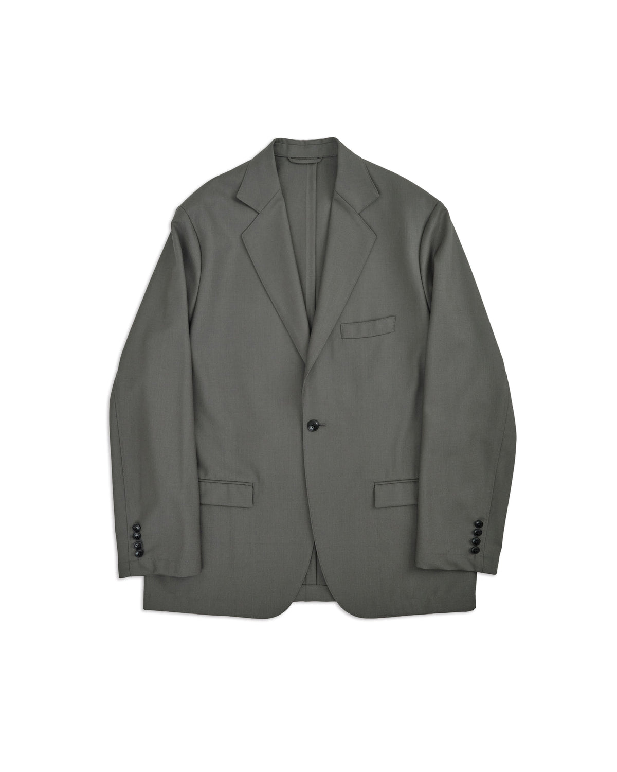 High-Twist Bishu Wool Single-Breasted Jacket