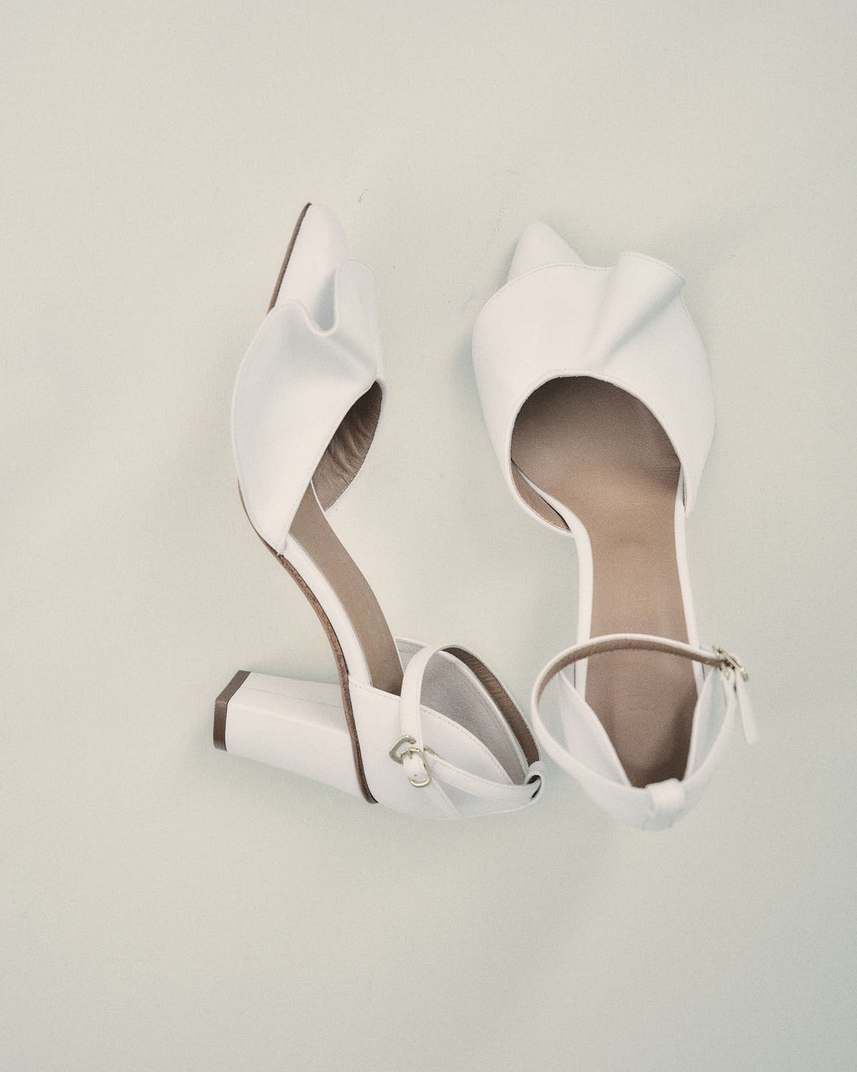 Ruffle Pointed-Toe Pumps