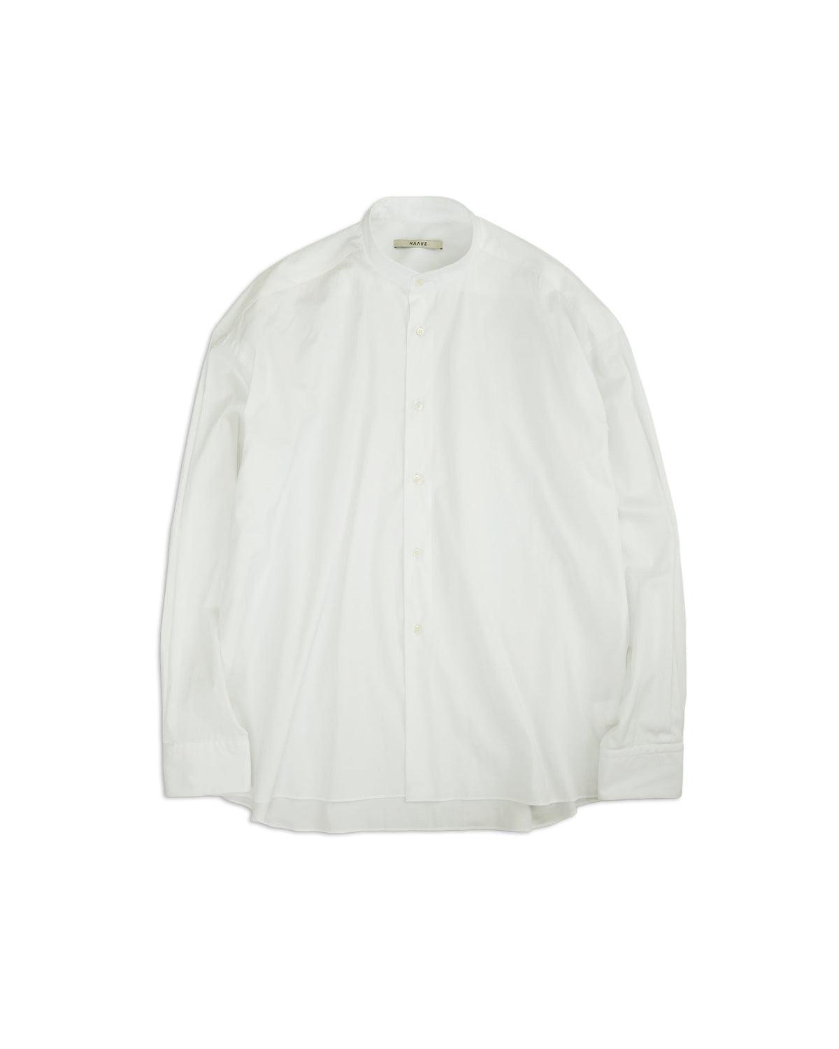 Suvin Giza Cotton Poplin Band-Collar Shirt